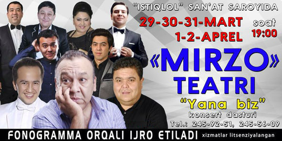 Смотреть Mirzo Teatri 2014 "Yana Biz" Konsert Dasturi онлайн бесплатно в хорошем качестве Mirzo Teatri 2014 "Yana Biz" Konsert Dasturi
